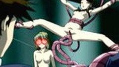tentacle video: Cute anime girl takes the pain from a big tentacle monster