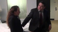 hotel video: Fat boss fuck his young married secretary in hotel