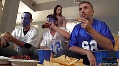 best friend video: Wife fucks one of his best friends during a football game