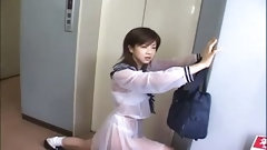 sailor video: Stupid Jap teen Aki Hoshino rides subway in the sailor outfit