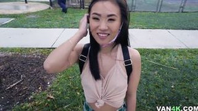 cute asian video: Thin oriental can't got enough of that dick