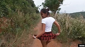 asian school uniform video: Petite Asian Teen In School Uniform Takes Me In a Remote Place to Have a Wild Fuck