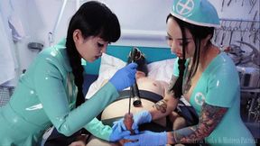 cbt video: Urethral Examination by Two Latex Nurses ft Mistress Patricia