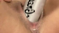 baseball bat video: nasty blonde slut fucking her pussy with baseball bat