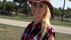 backseat video: Sexy cowgirl bucked then fucked
