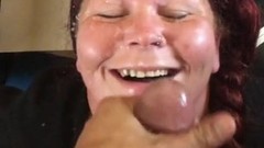 messy facials video: Cum Whore Sprayed with Cum - Messy Facial