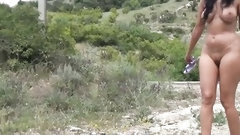 nude video: Nude on a mountain road