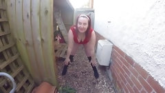 leotard video: Leotard and boots outdoors